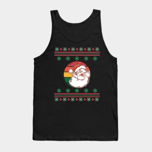 Santa Face Faux Ugly Christmas Sweater Funny Holiday Design Tank Top